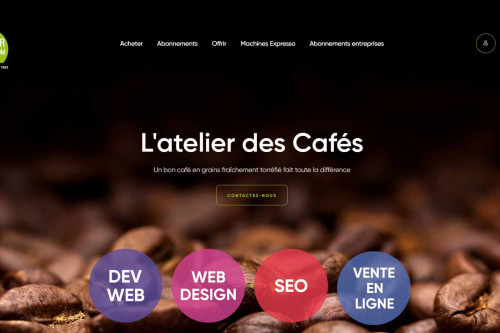 Atelier des cafés - création site web sur mesure