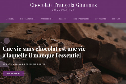 Chocolaterie François Gimenez - Création site de vente en ligne
