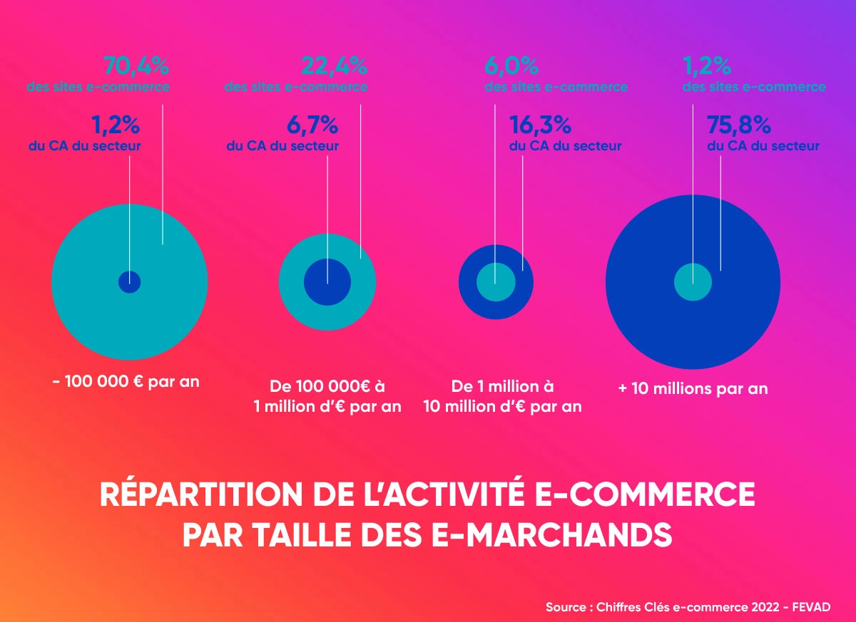 Répartition des e-commerces en France par taille