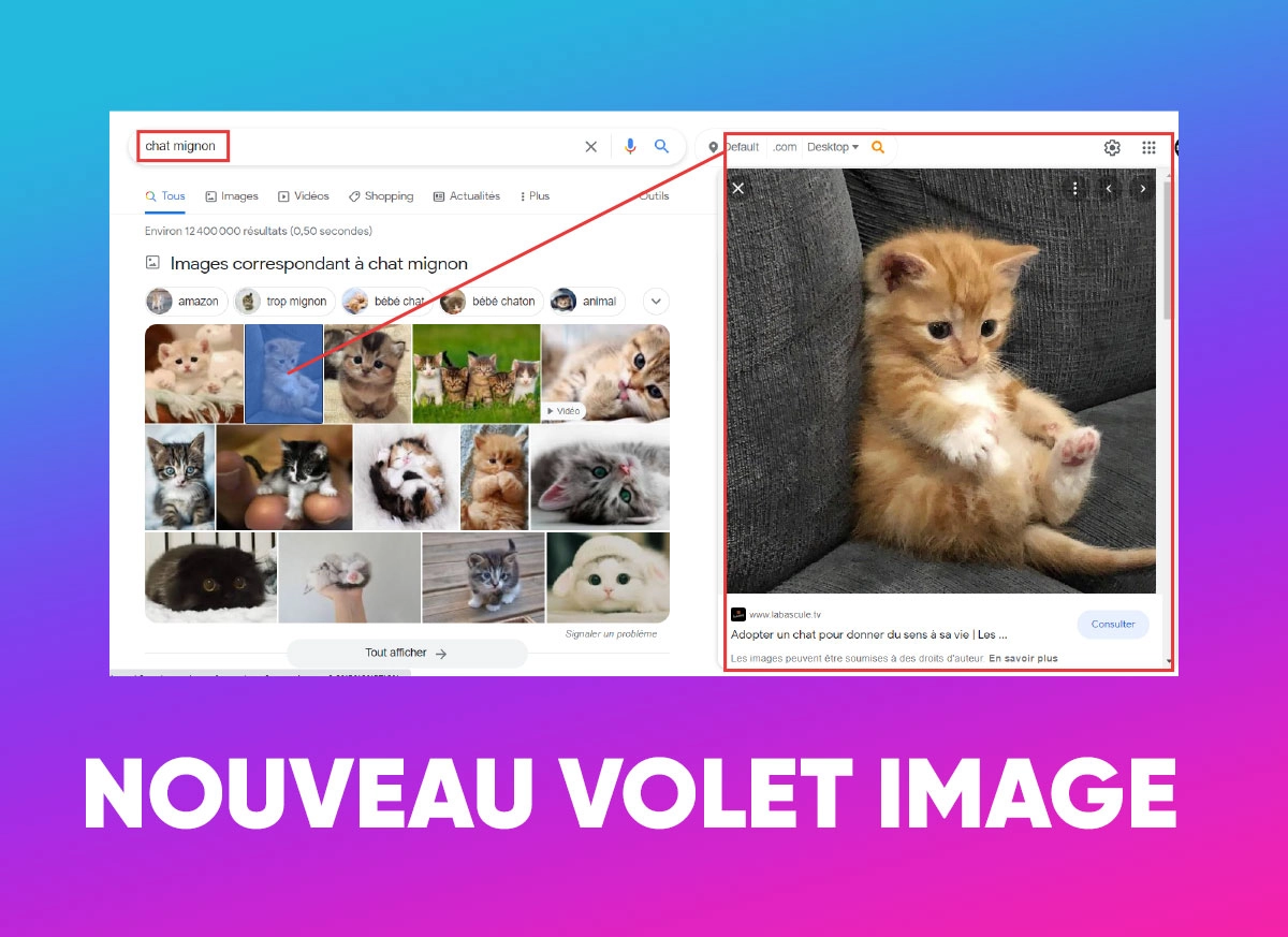 Nouvel affichage des images dans les SERP Google