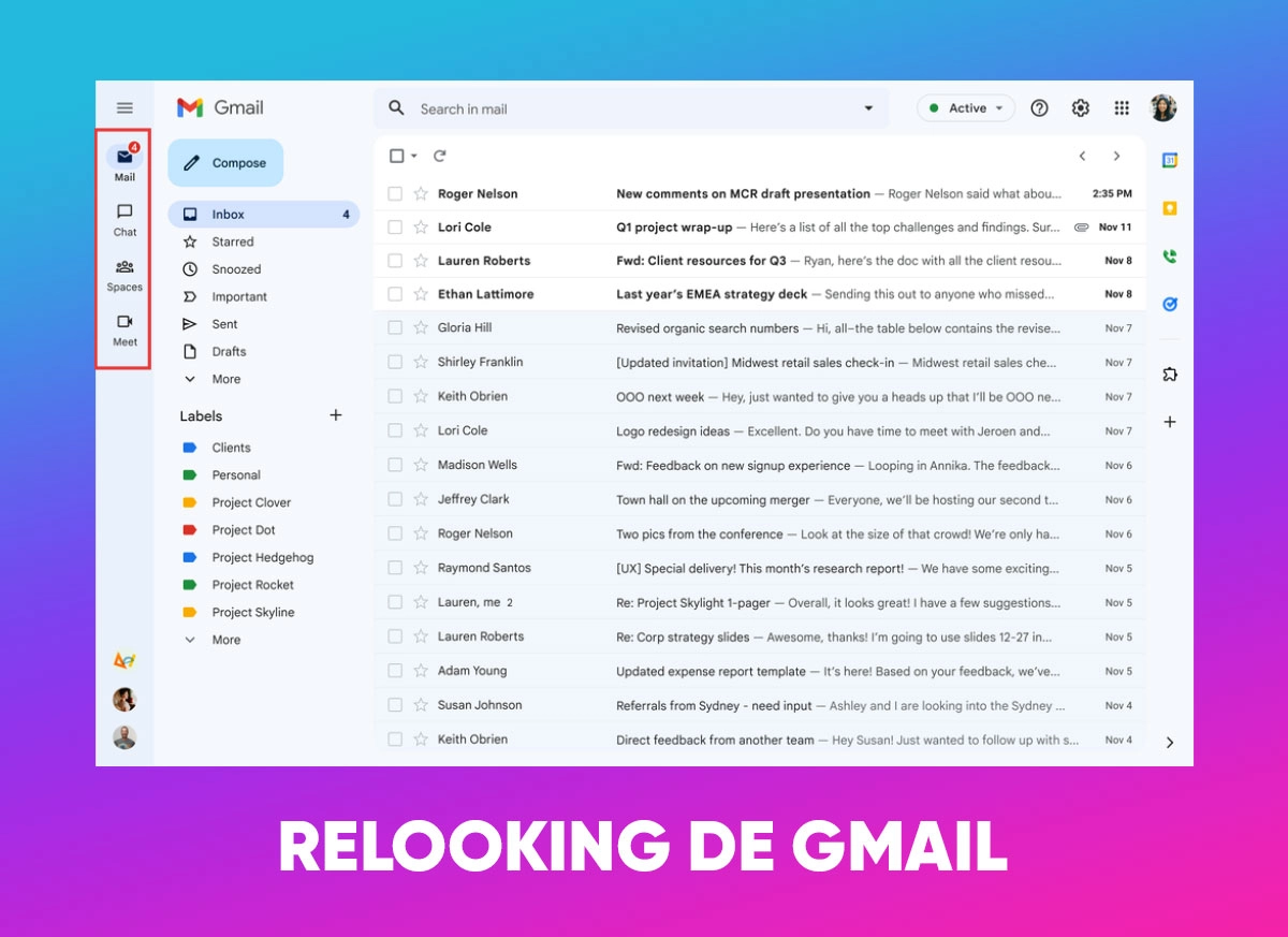Le relooking de Gmail !