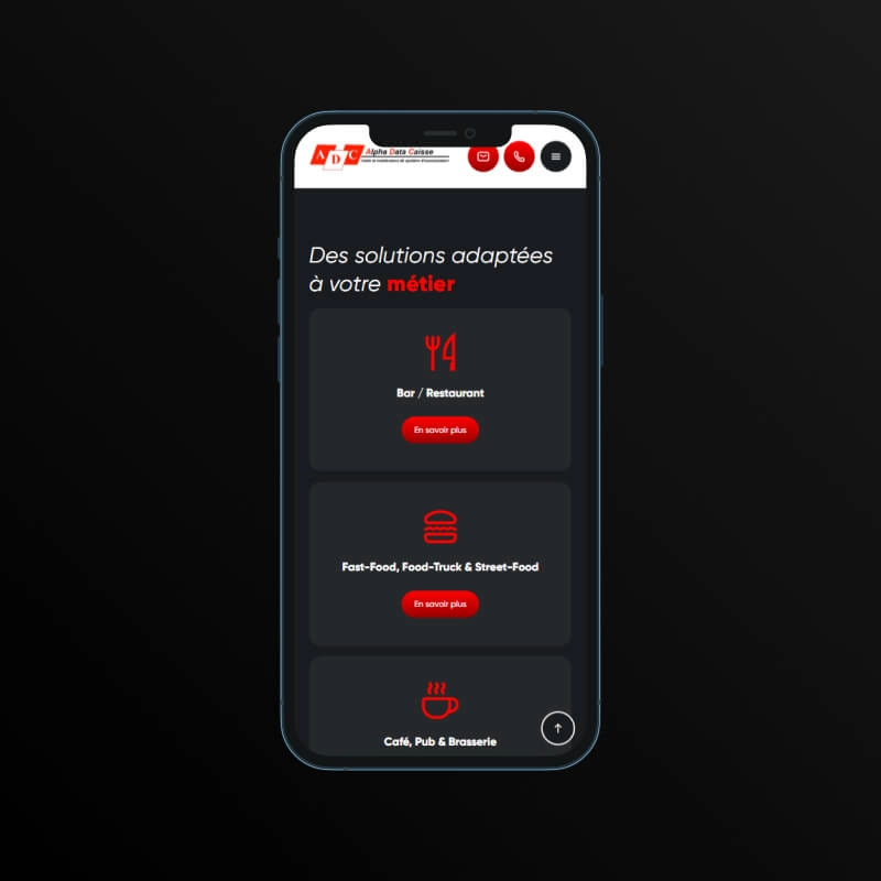 Visuel mobile du site internet