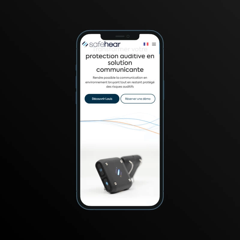 Photo de la version mobile du site Safehear
